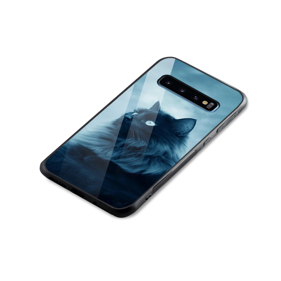 Wild Forest Cat Glass Back Case for Galaxy S10