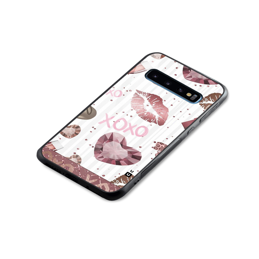 Wine Lip xoxo Glass Back Case for Galaxy S10