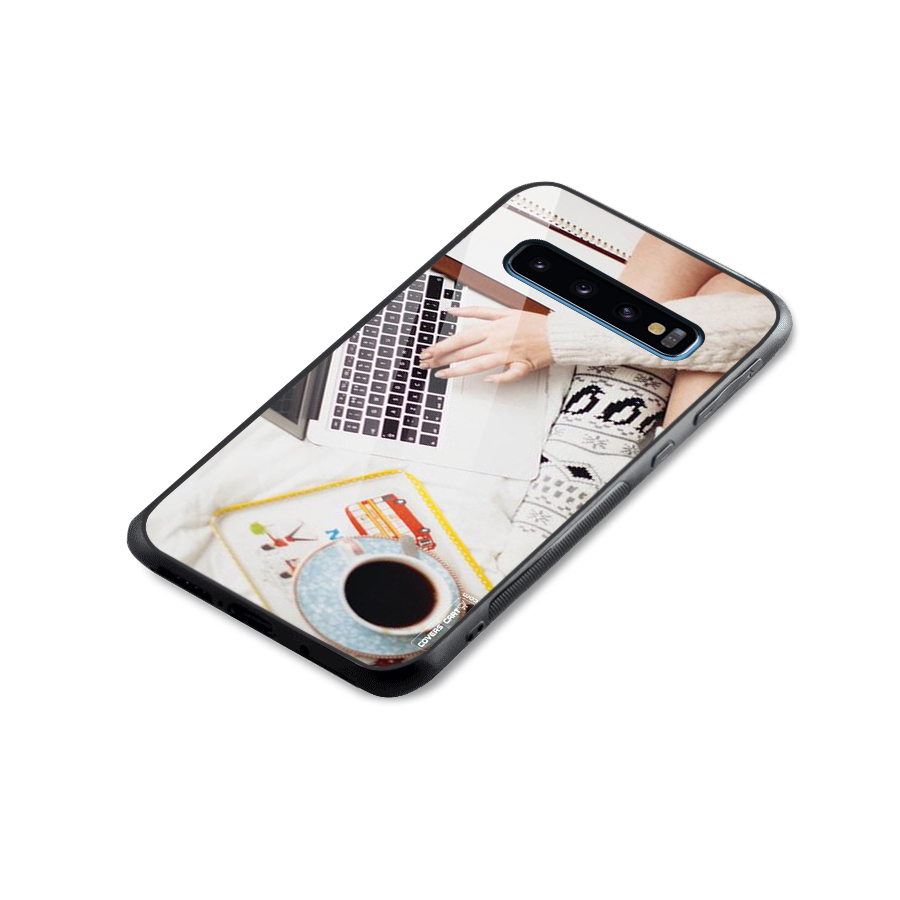 Winter Relaxation Glass Back Case for Galaxy S10