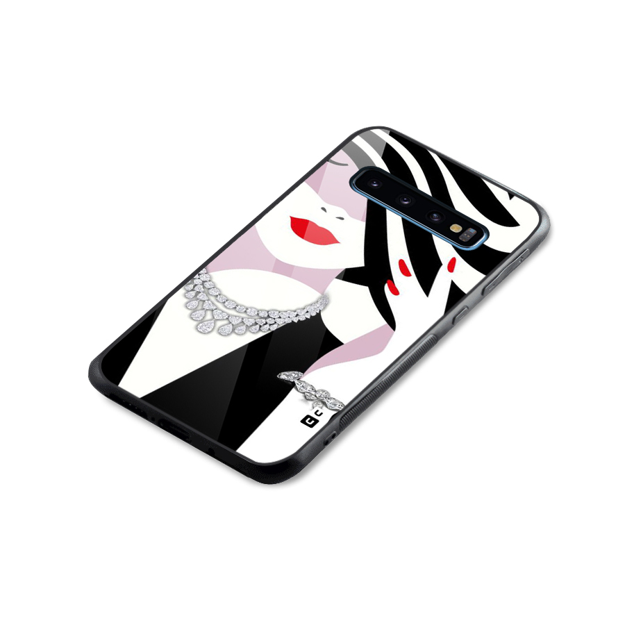 Women Beauty Glass Back Case for Galaxy S10