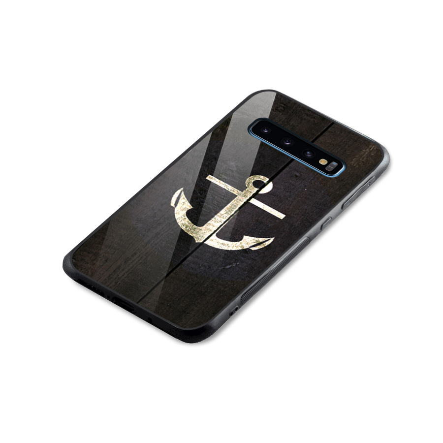 Wood Anchor Glass Back Case for Galaxy S10