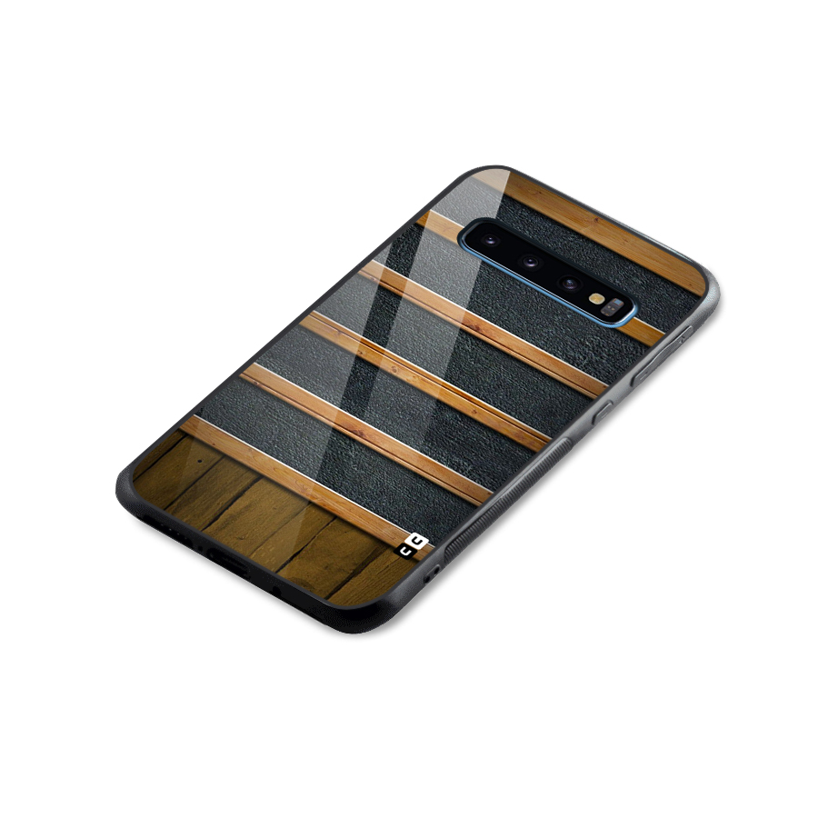 Wood Design Glass Back Case for Galaxy S10
