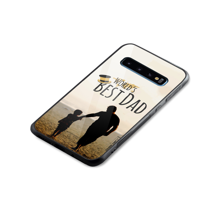 Worlds Best Dad Glass Back Case for Galaxy S10