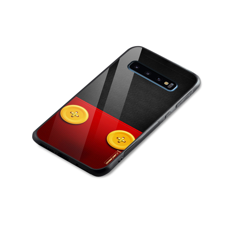 Yellow Button Glass Back Case for Galaxy S10