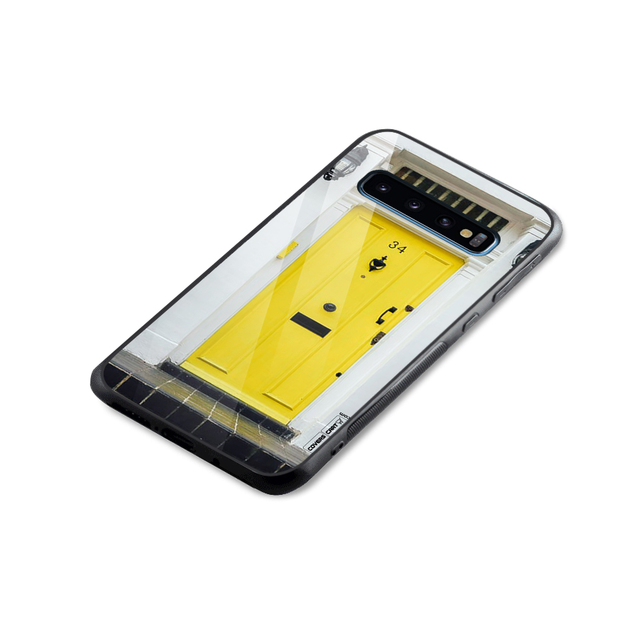 Yellow Door Glass Back Case for Galaxy S10