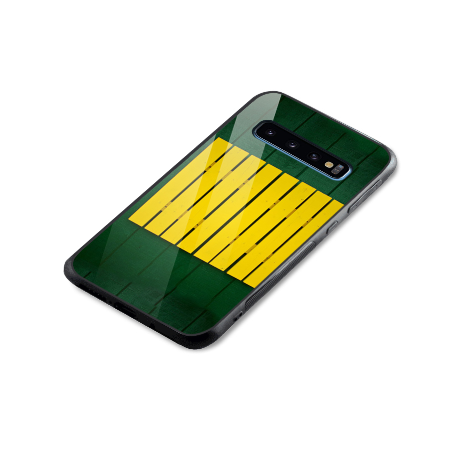 Yellow Fence Glass Back Case for Galaxy S10