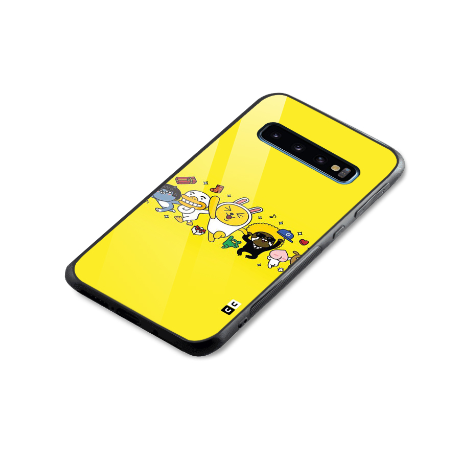 Yellow Friends Glass Back Case for Galaxy S10