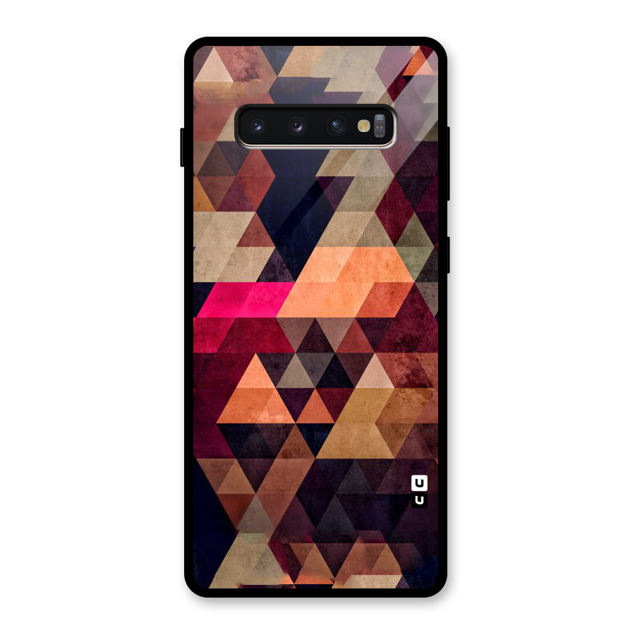 Abstract Beauty Triangles Glass Back Case for Galaxy S10 Plus