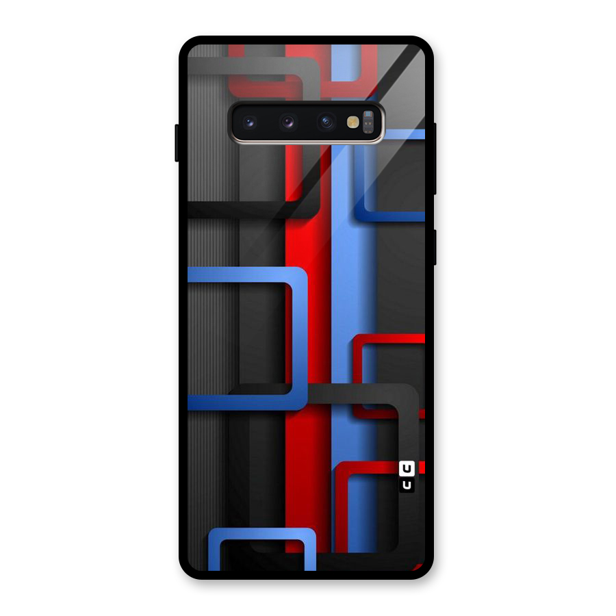 Abstract Box Glass Back Case for Galaxy S10 Plus