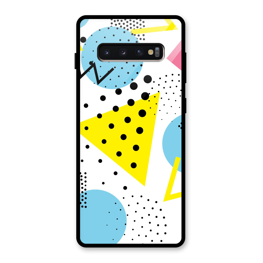 Abstract Geometry Glass Back Case for Galaxy S10 Plus