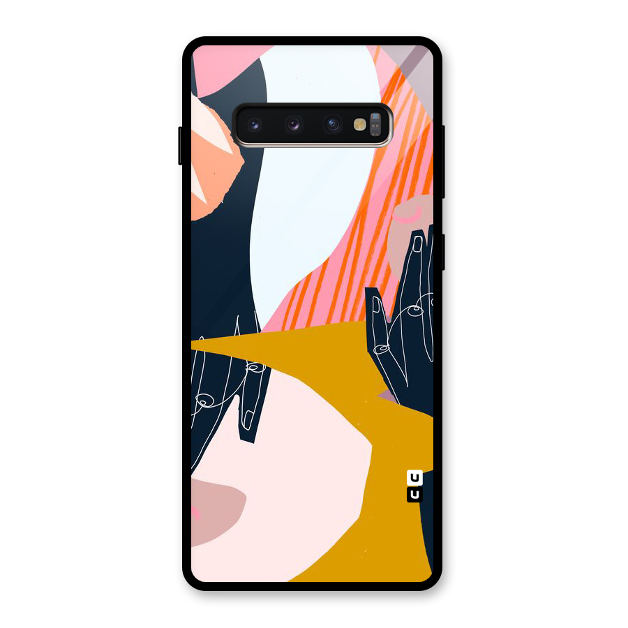 Abstract Hands Glass Back Case for Galaxy S10 Plus