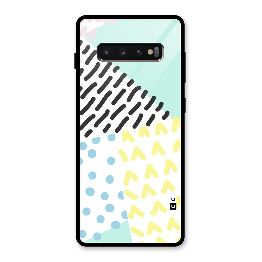 Abstract Pastel Glass Back Case for Galaxy S10 Plus