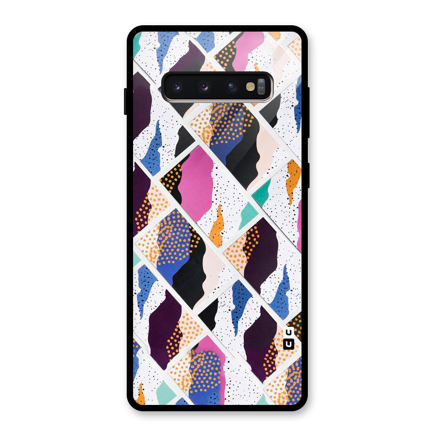 Abstract Polka Glass Back Case for Galaxy S10 Plus