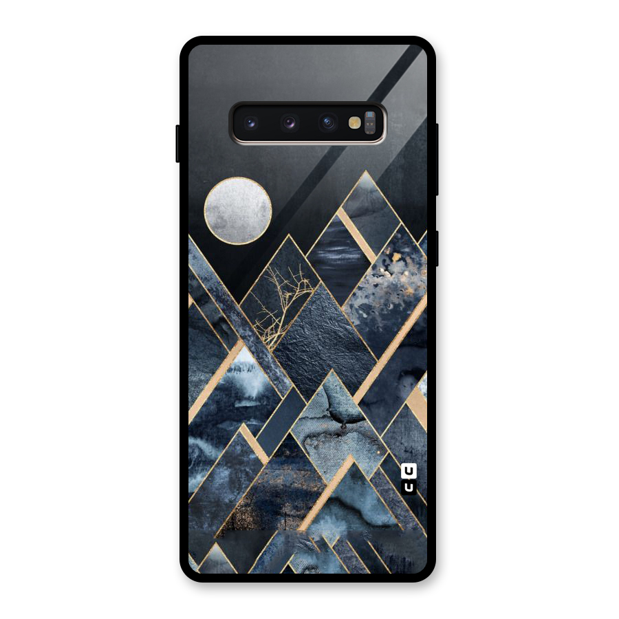 Abstract Scenic Design Glass Back Case for Galaxy S10 Plus
