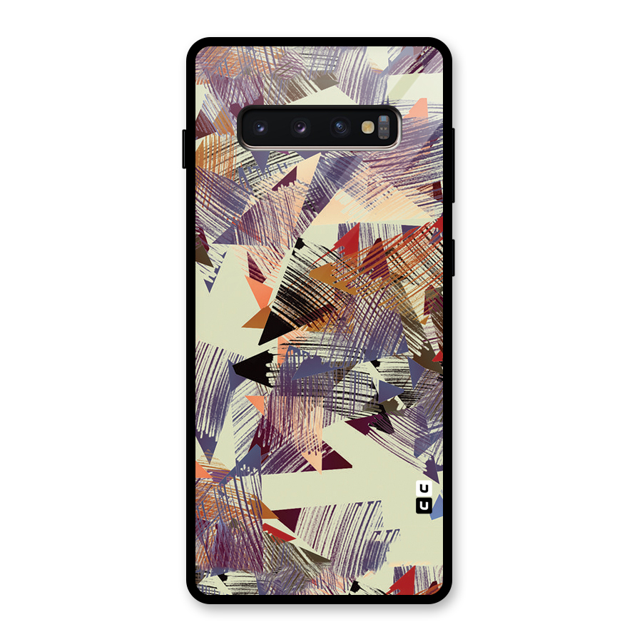 Abstract Sketch Glass Back Case for Galaxy S10 Plus