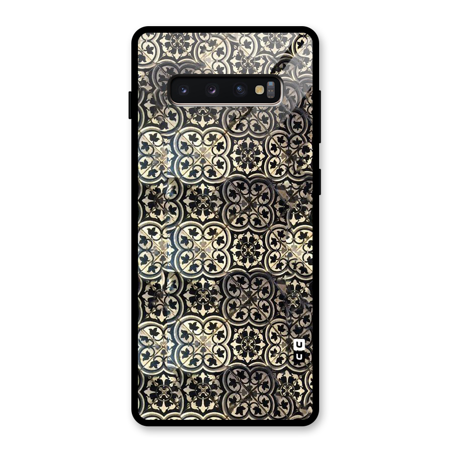 Abstract Tile Glass Back Case for Galaxy S10 Plus