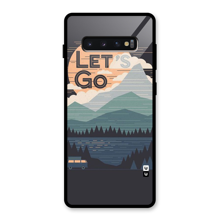 Abstract Travel Glass Back Case for Galaxy S10 Plus