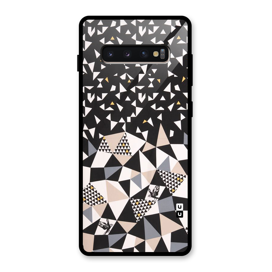 Abstract Varied Triangles Glass Back Case for Galaxy S10 Plus