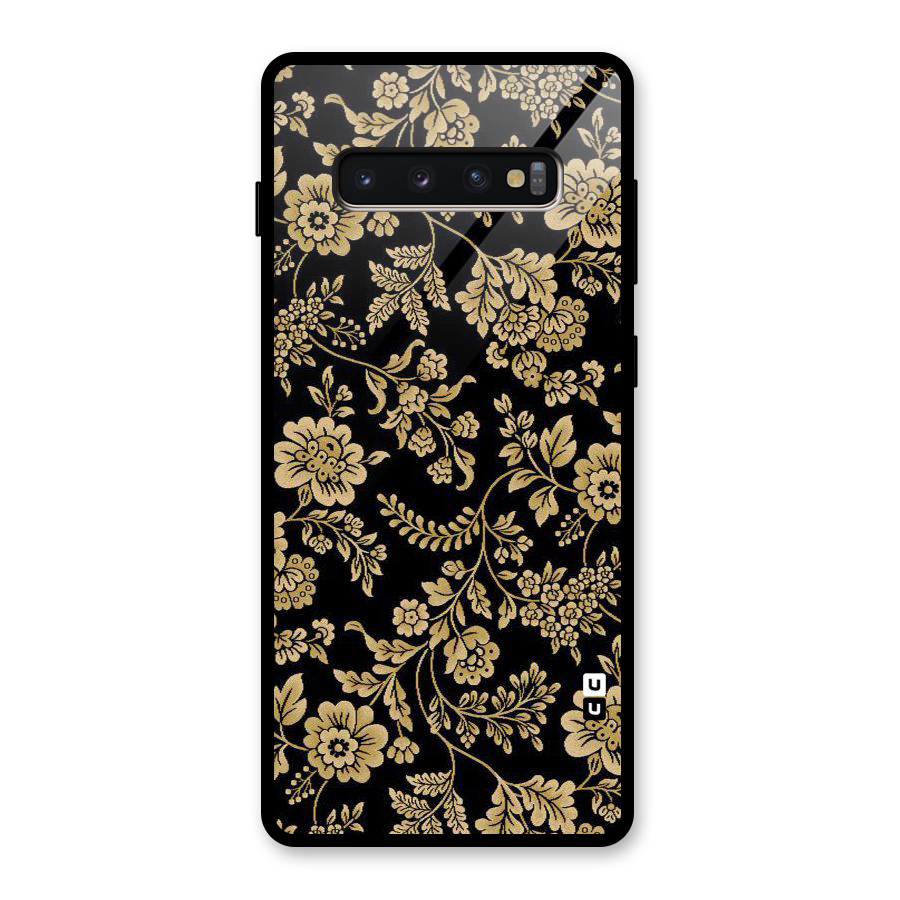 Aesthetic Golden Design Glass Back Case for Galaxy S10 Plus