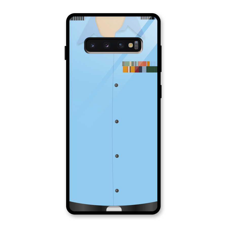 Air Force Uniform Glass Back Case for Galaxy S10 Plus