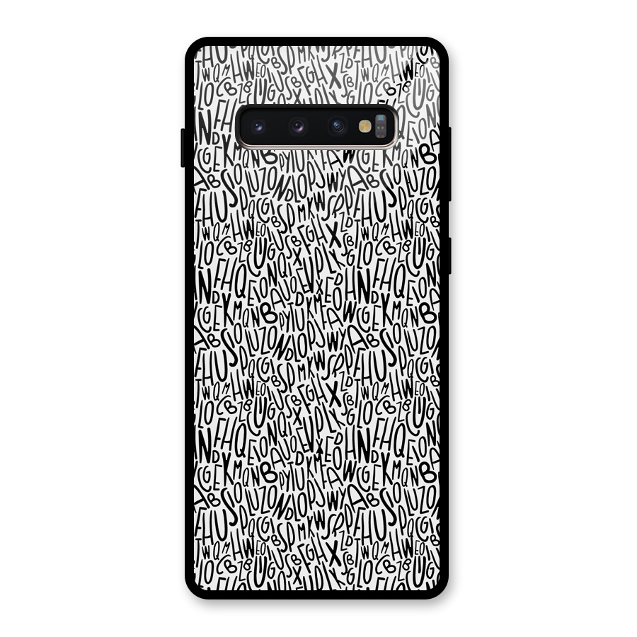 Alphabet Seamless Abstract Glass Back Case for Galaxy S10 Plus
