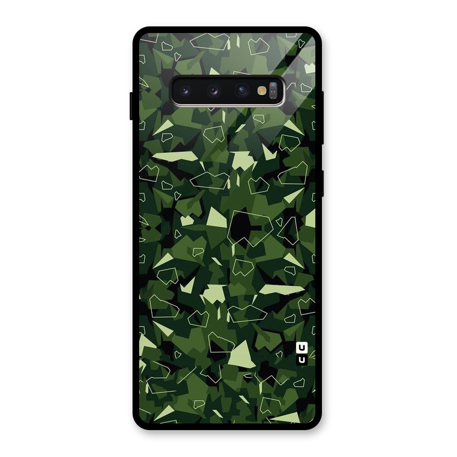 Army Shape Design Glass Back Case for Galaxy S10 Plus