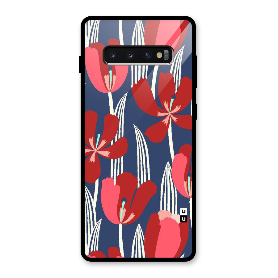 Artistic Tulips Glass Back Case for Galaxy S10 Plus