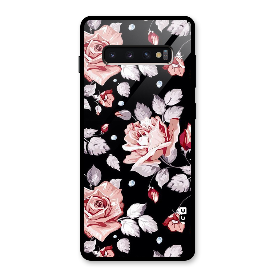 Artsy Floral Glass Back Case for Galaxy S10 Plus