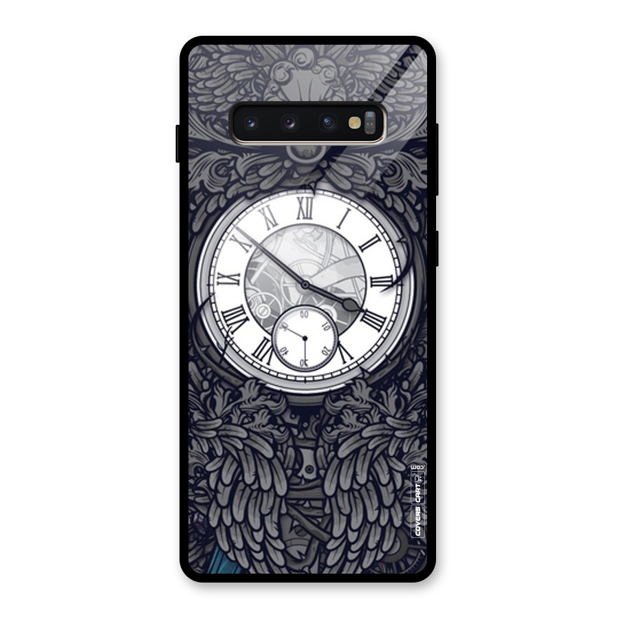 Artsy Wall Clock Glass Back Case for Galaxy S10 Plus