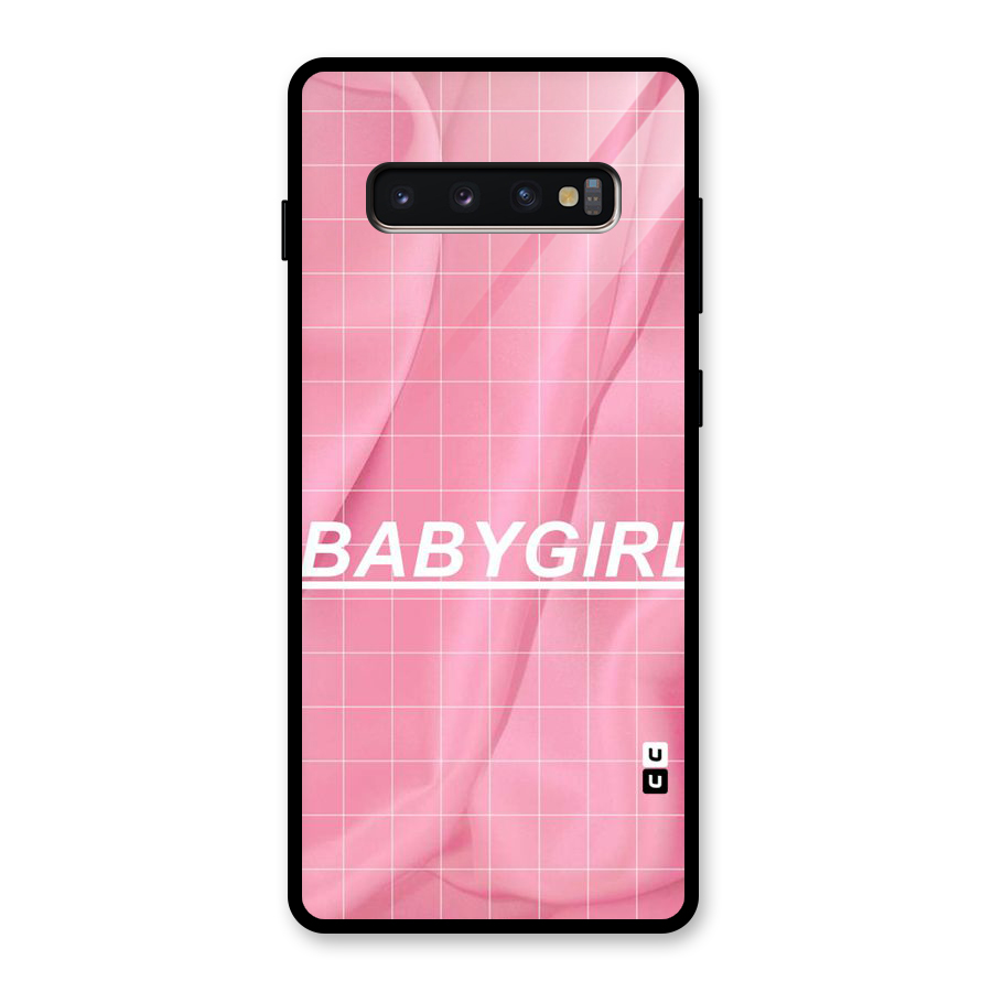 Baby Girl Check Glass Back Case for Galaxy S10 Plus
