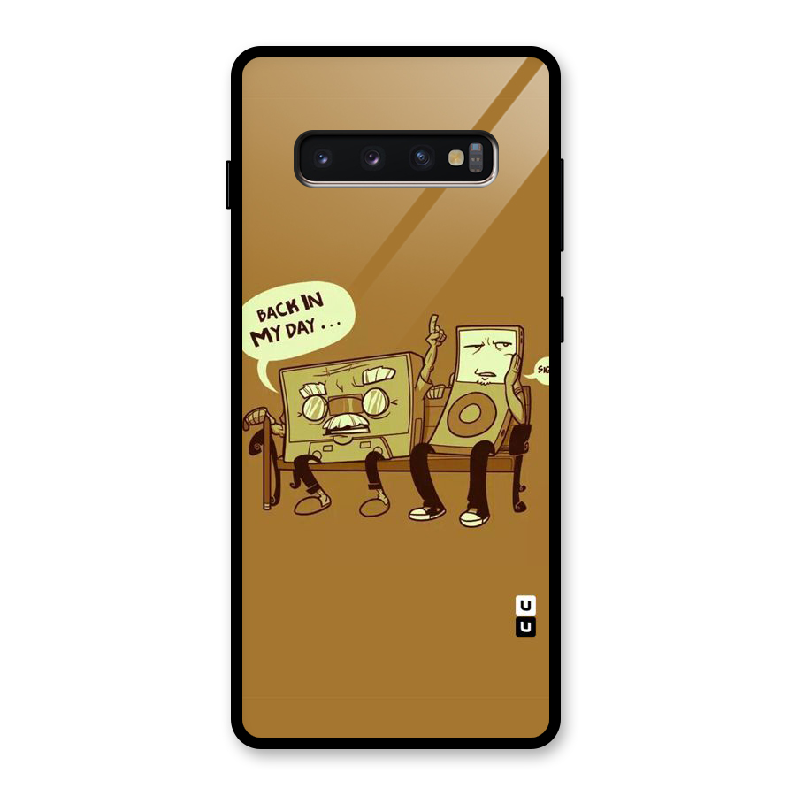 Back In Day Casette Glass Back Case for Galaxy S10 Plus