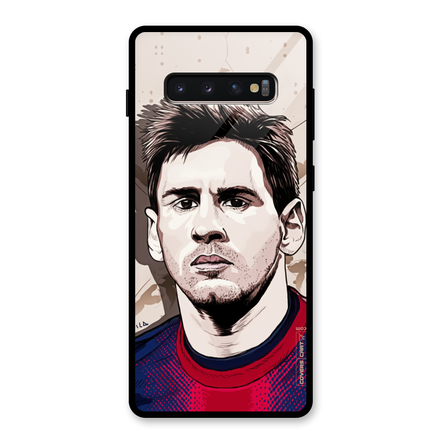 Barca King Messi Glass Back Case for Galaxy S10 Plus