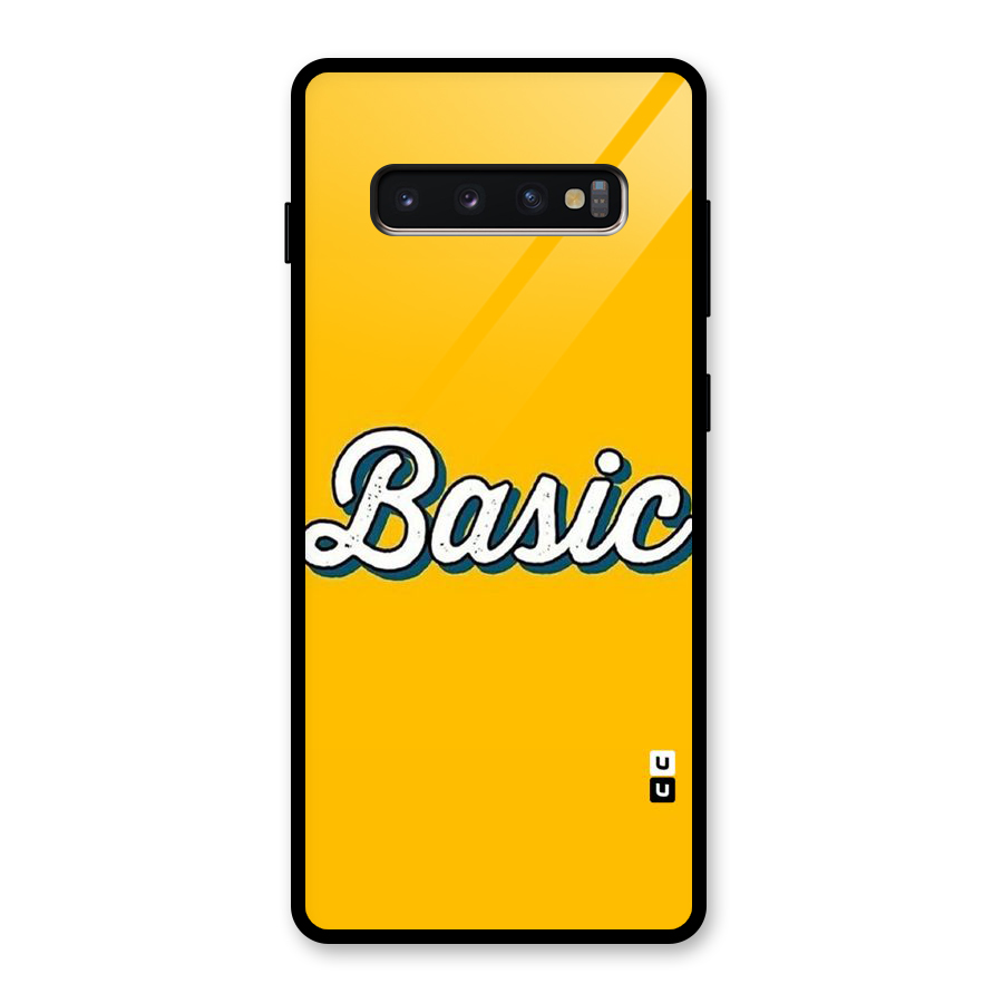 Basic Yellow Glass Back Case for Galaxy S10 Plus