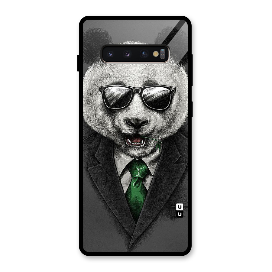 Bear Face Glass Back Case for Galaxy S10 Plus