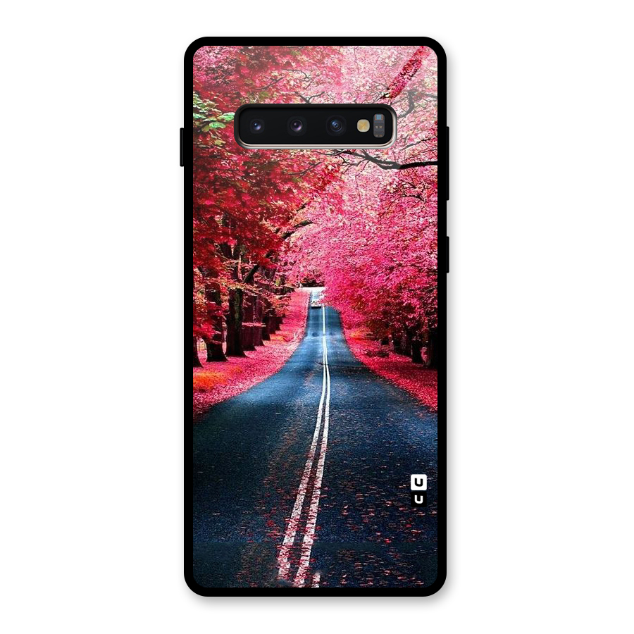 Beautiful Red Trees Glass Back Case for Galaxy S10 Plus