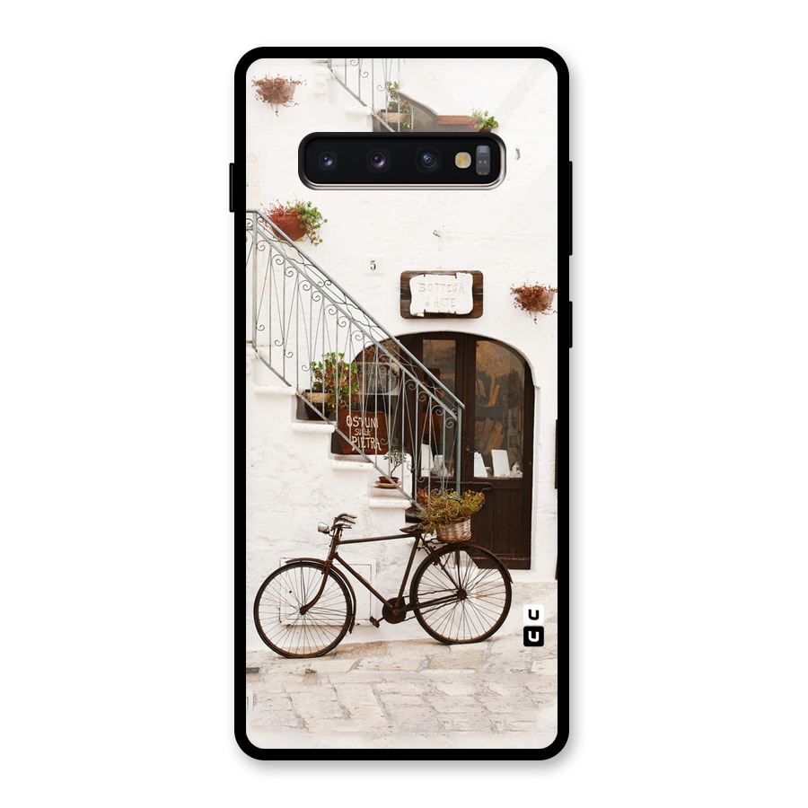 Bicycle Wall Glass Back Case for Galaxy S10 Plus
