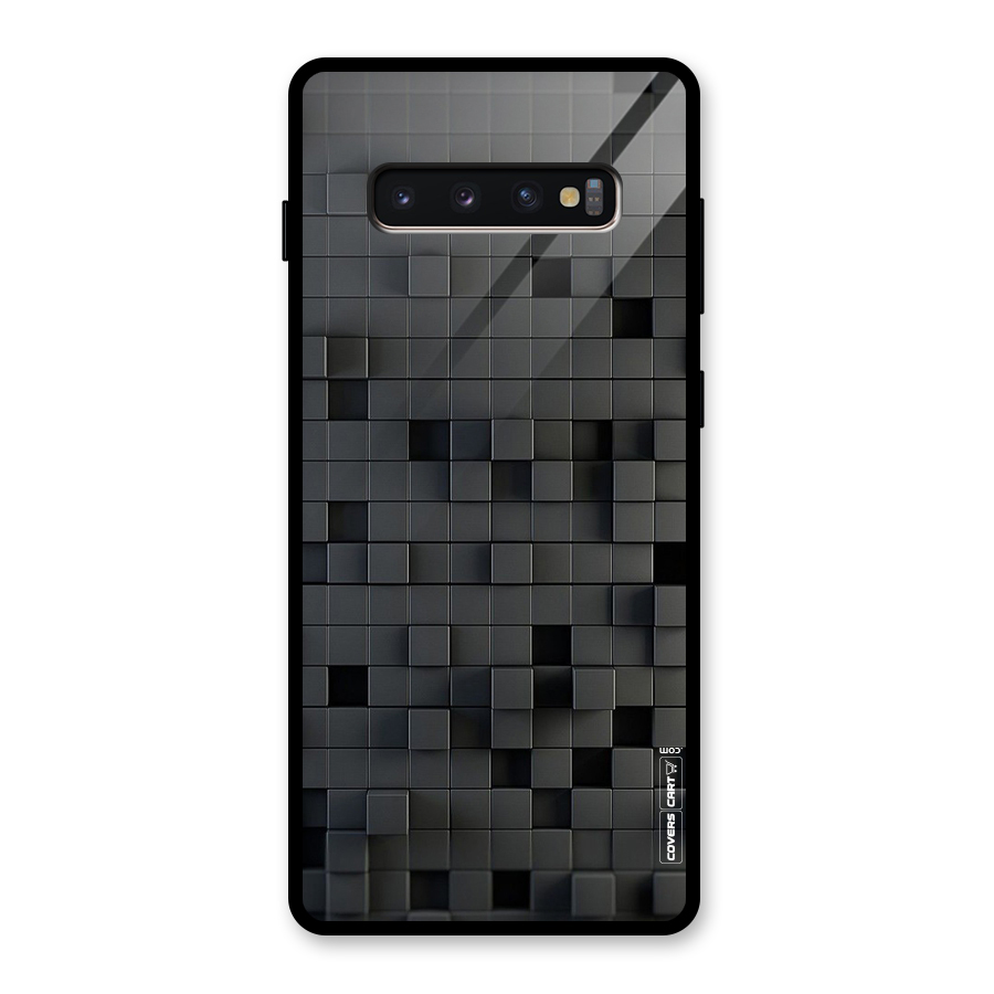Black Bricks Glass Back Case for Galaxy S10 Plus