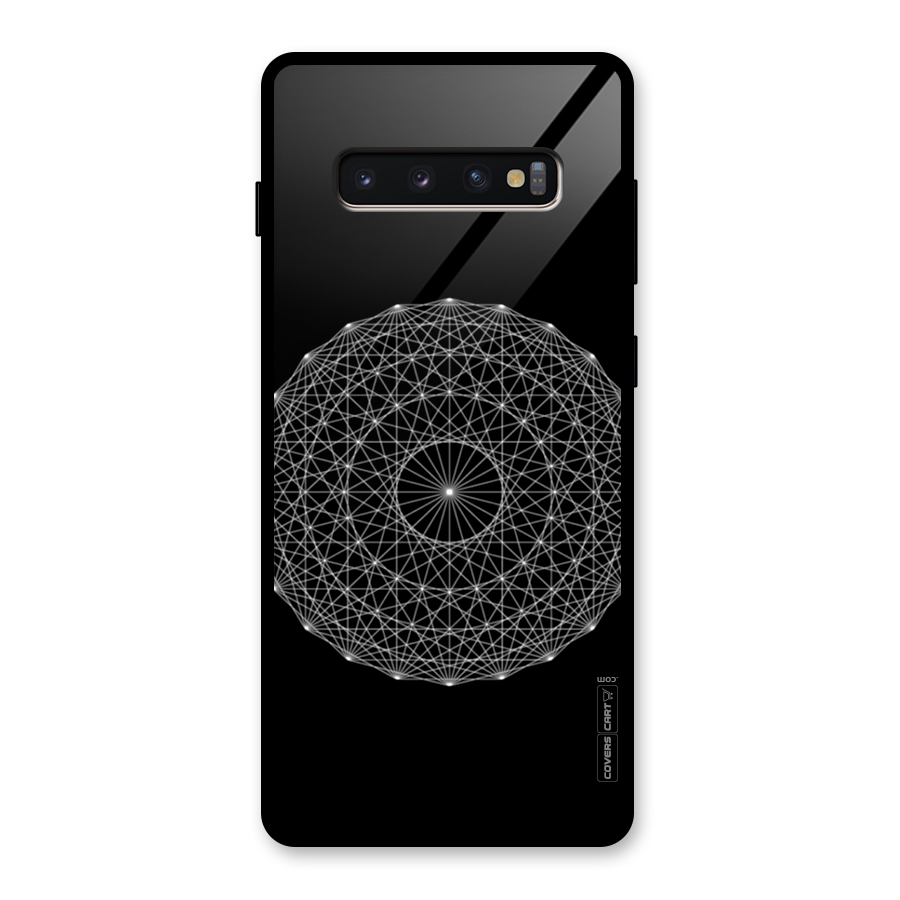 Black Clipart Glass Back Case for Galaxy S10 Plus