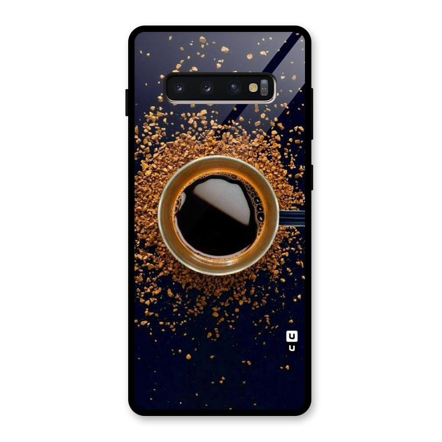 Black Coffee Glass Back Case for Galaxy S10 Plus