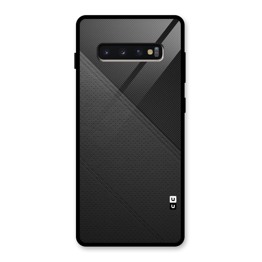 Black Polka Stripe Glass Back Case for Galaxy S10 Plus