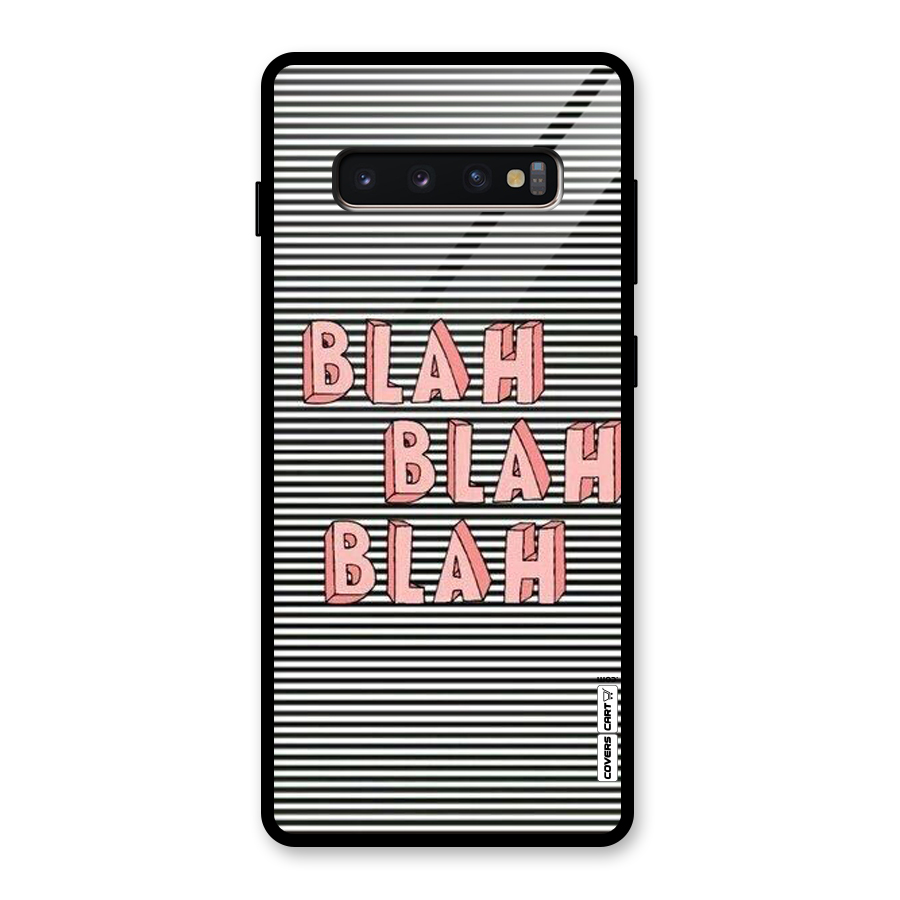 Blah Stripes Glass Back Case for Galaxy S10 Plus