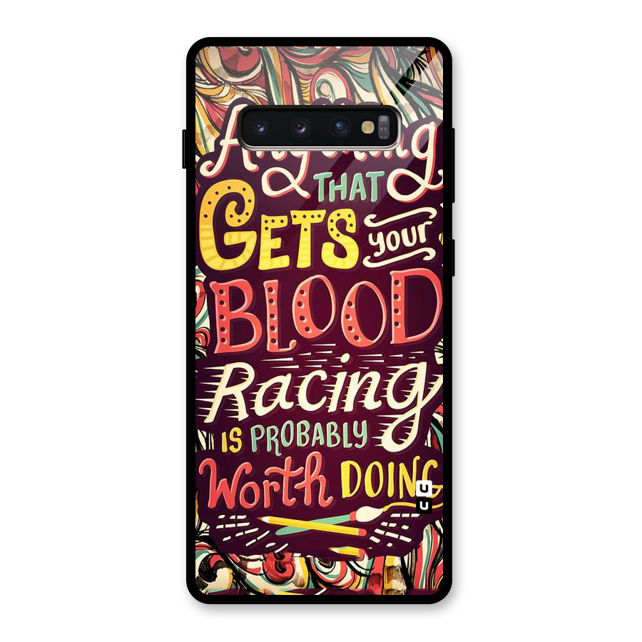 Blood Racing Glass Back Case for Galaxy S10 Plus