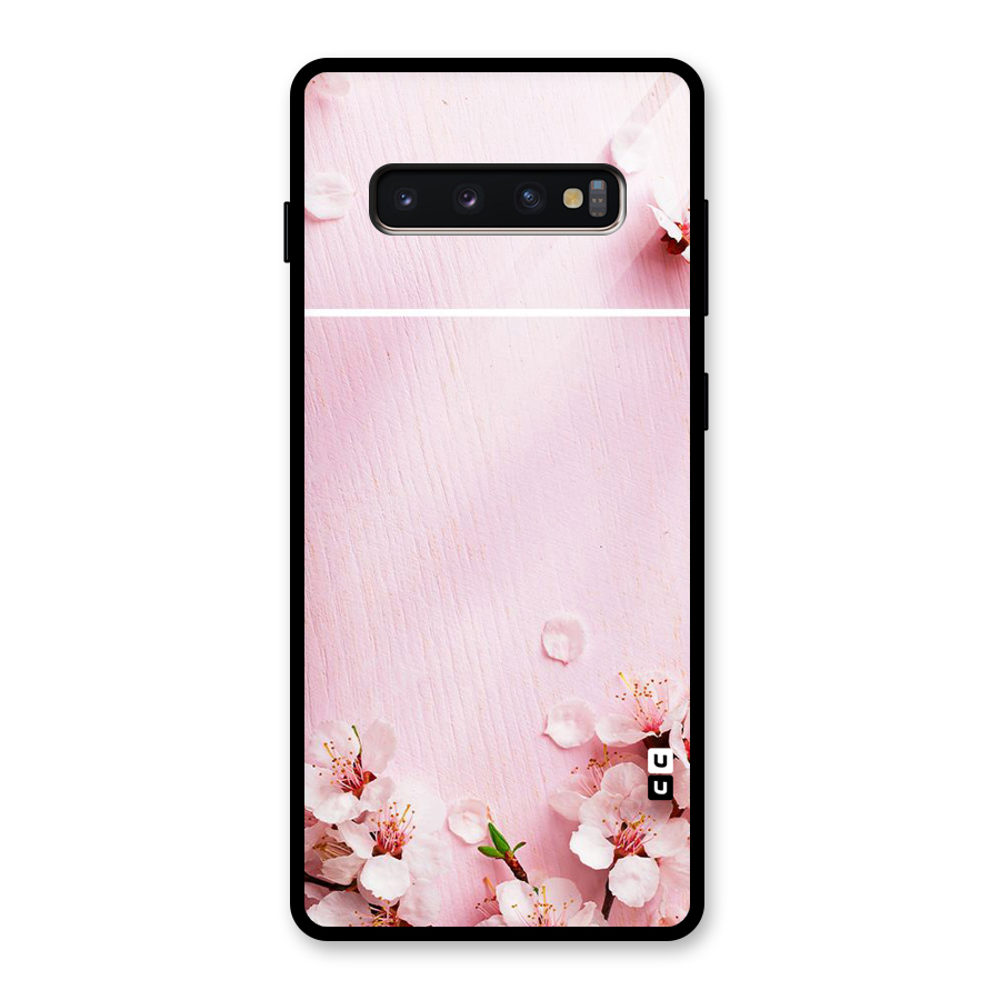 Blossom Frame Pink Glass Back Case for Galaxy S10 Plus