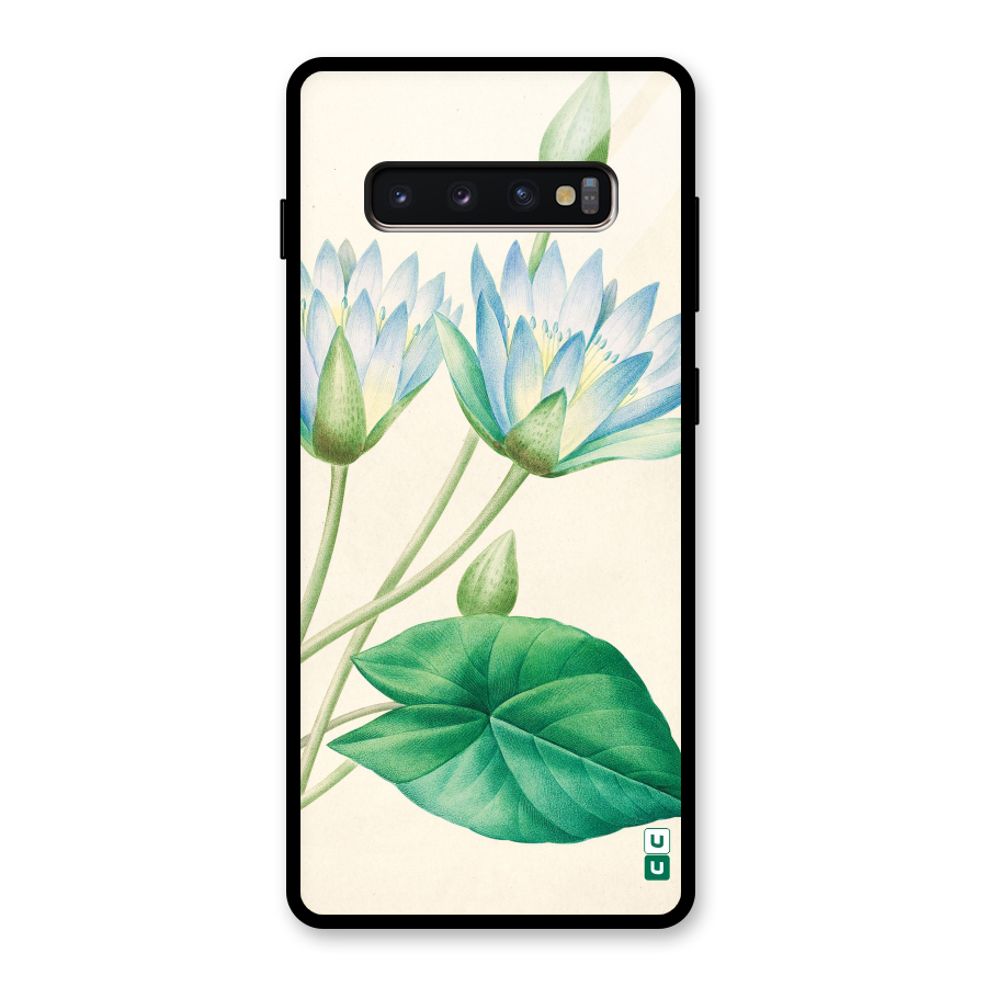 Blue Lotus Glass Back Case for Galaxy S10 Plus
