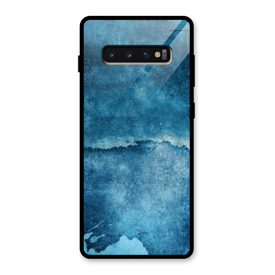 Blue Paint Wall Glass Back Case for Galaxy S10 Plus