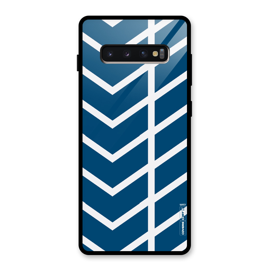 Blue White Pattern Glass Back Case for Galaxy S10 Plus
