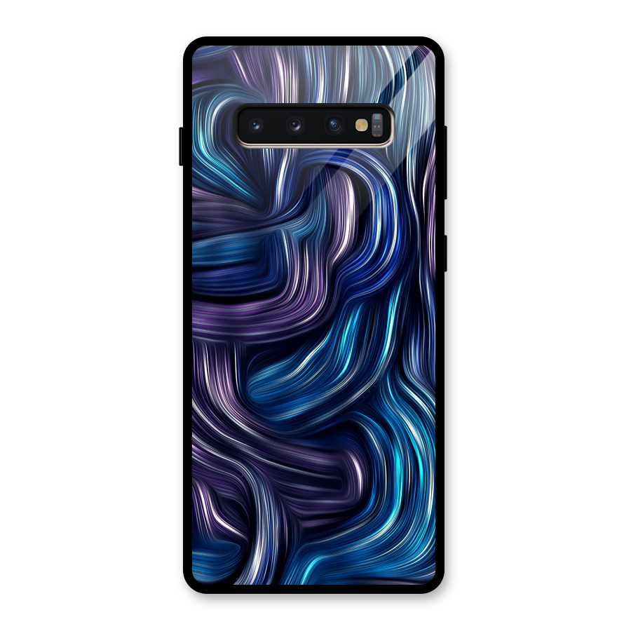 Blue and Purple Oil Paint Glass Back Case for Galaxy S10 Plus