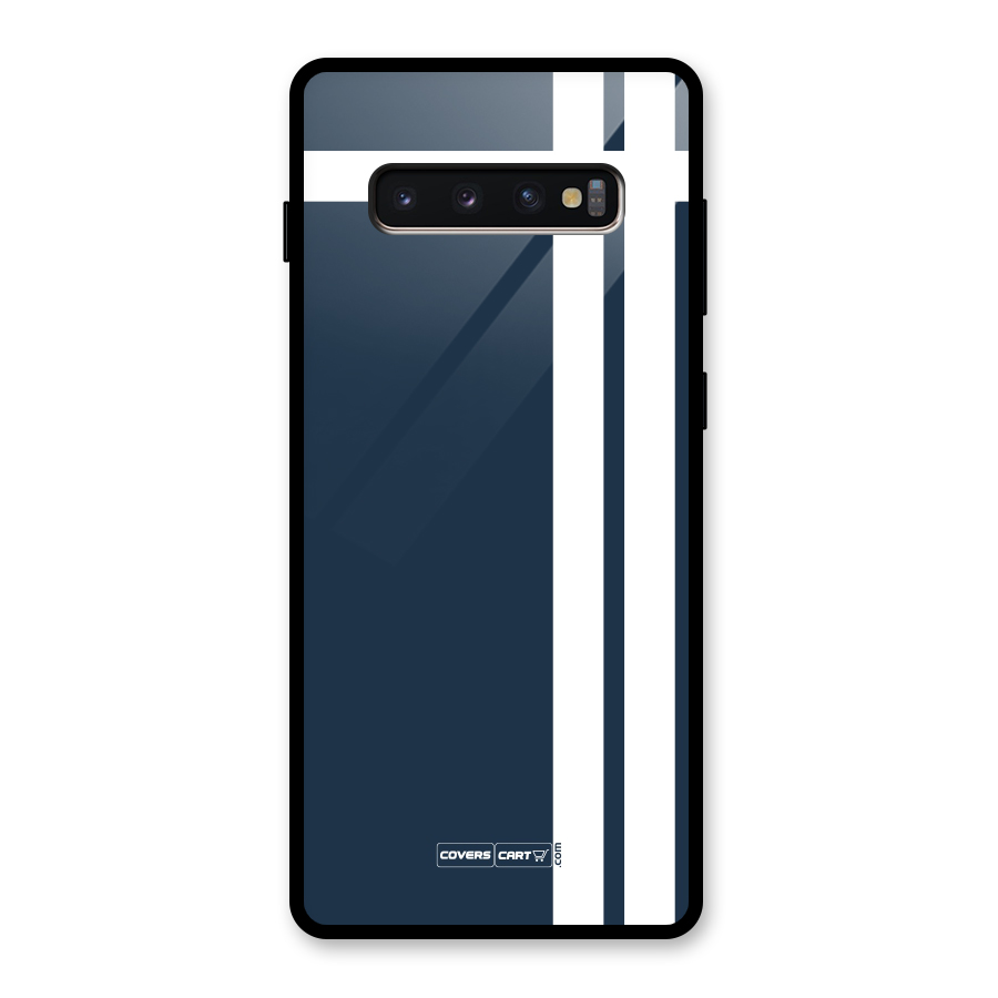 Blue and White Glass Back Case for Galaxy S10 Plus
