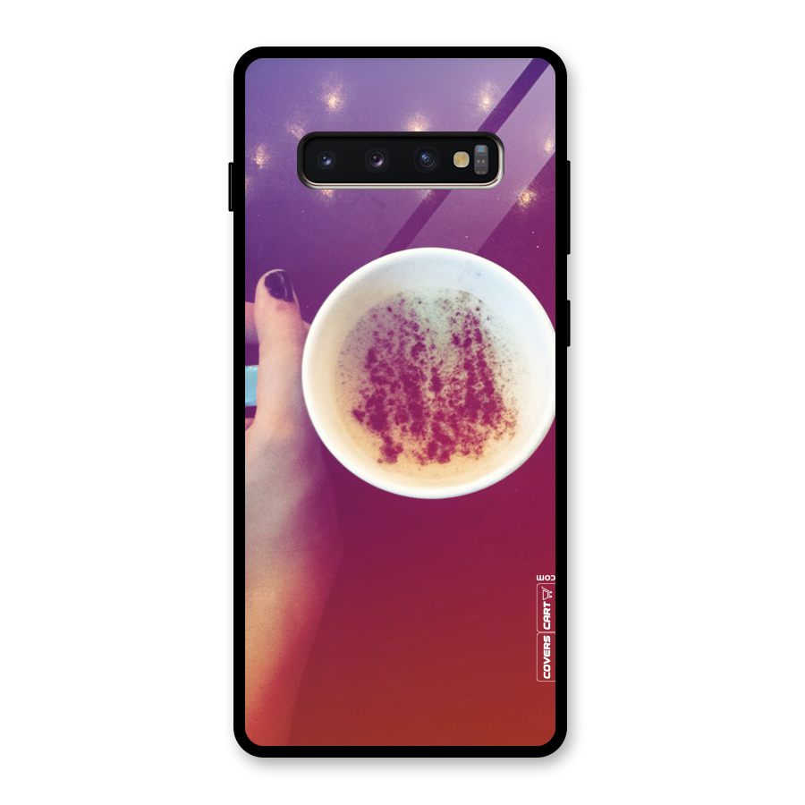 Bokeh Coffee Mug Glass Back Case for Galaxy S10 Plus
