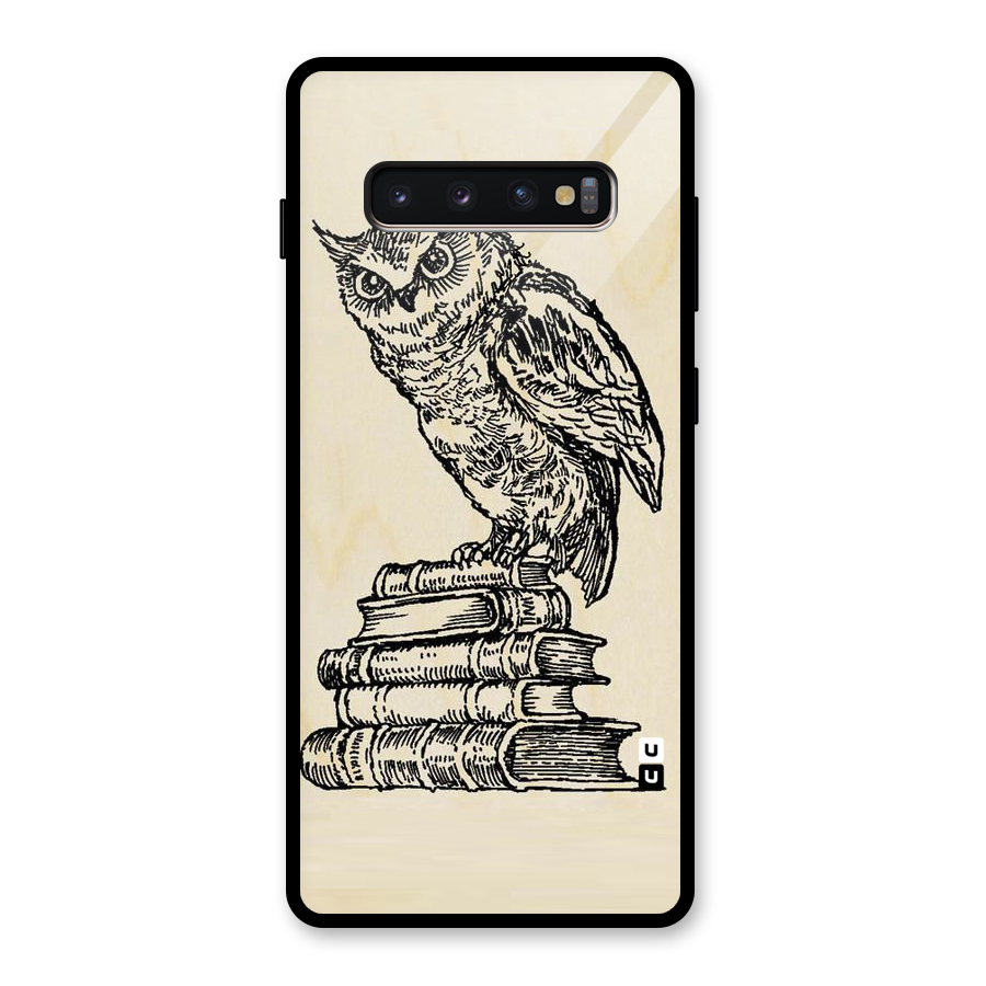 Book Owl Glass Back Case for Galaxy S10 Plus
